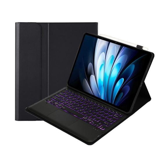 For vivo Pad5 Pro / 3 Pro Bluetooth Keyboard Detachable Leather Tablet Case with Touchpad Backlight(Black)