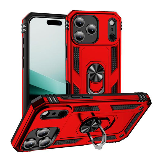 For iPhone Air Shockproof TPU Hybrid PC Phone Case with Holder(Red) - iPhone Air Cases by buy2fix | Online Shopping UK | buy2fix