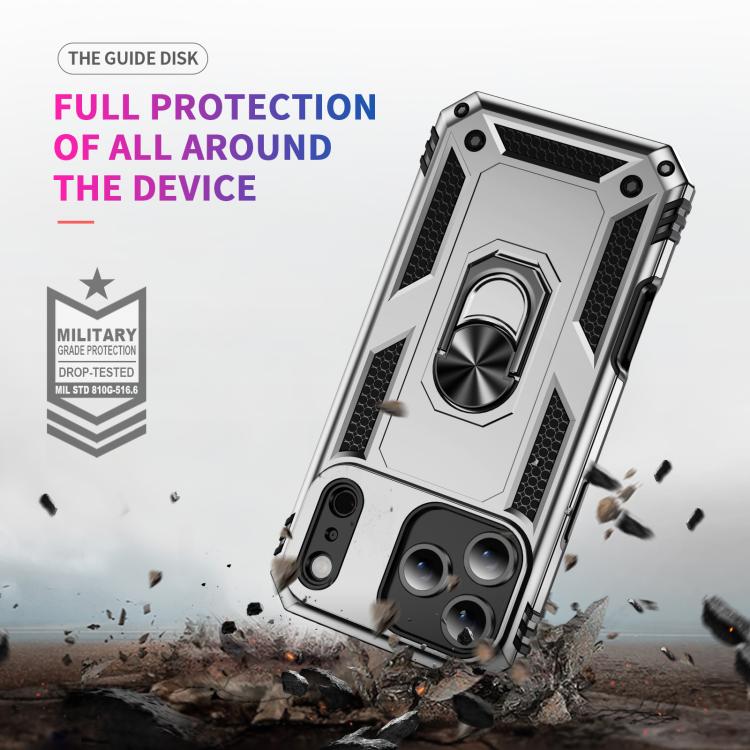 For iPhone 17 Air Shockproof TPU Hybrid PC Phone Case with Holder(Silver) - iPhone 17 Air Cases by buy2fix | Online Shopping UK | buy2fix