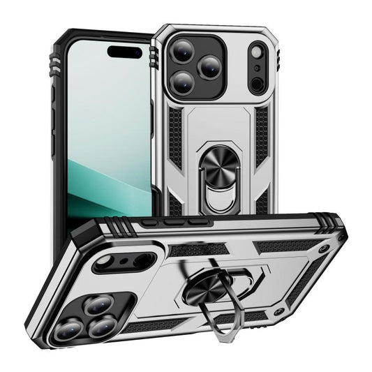 For iPhone 17 Air Shockproof TPU Hybrid PC Phone Case with Holder(Silver) - iPhone 17 Air Cases by buy2fix | Online Shopping UK | buy2fix