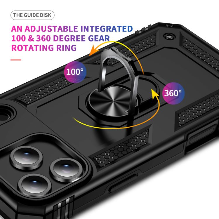 For iPhone 17 Pro Shockproof TPU Hybrid PC Phone Case with Holder(Black) - iPhone 17 Pro Cases by buy2fix | Online Shopping UK | buy2fix