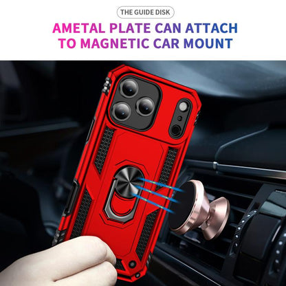 For iPhone 17 Pro Shockproof TPU Hybrid PC Phone Case with Holder(Red) - iPhone 17 Pro Cases by buy2fix | Online Shopping UK | buy2fix