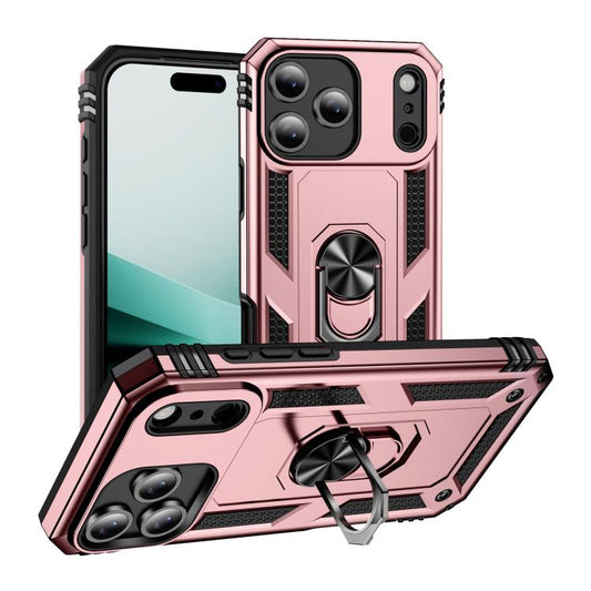 For iPhone 17 Pro Shockproof TPU Hybrid PC Phone Case with Holder(Rose Gold) - iPhone 17 Pro Cases by buy2fix | Online Shopping UK | buy2fix
