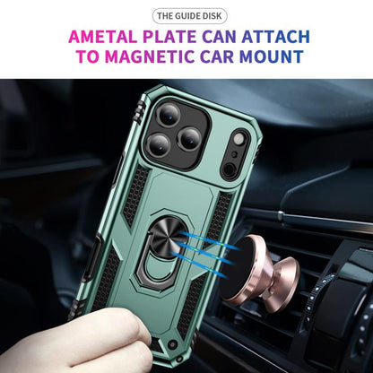 For iPhone 17 Pro Shockproof TPU Hybrid PC Phone Case with Holder(Dark Green) - iPhone 17 Pro Cases by buy2fix | Online Shopping UK | buy2fix