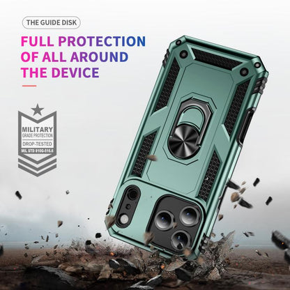 For iPhone 17 Pro Shockproof TPU Hybrid PC Phone Case with Holder(Dark Green) - iPhone 17 Pro Cases by buy2fix | Online Shopping UK | buy2fix