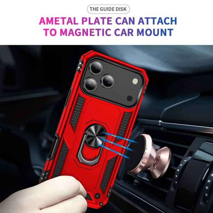 For iPhone 17 Pro Max Shockproof TPU Hybrid PC Phone Case with Holder(Red) - iPhone 17 Pro Max Cases by buy2fix | Online Shopping UK | buy2fix