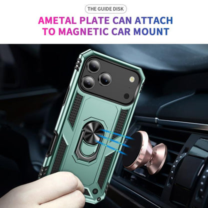 For iPhone 17 Pro Max Shockproof TPU Hybrid PC Phone Case with Holder(Dark Green) - iPhone 17 Pro Max Cases by buy2fix | Online Shopping UK | buy2fix