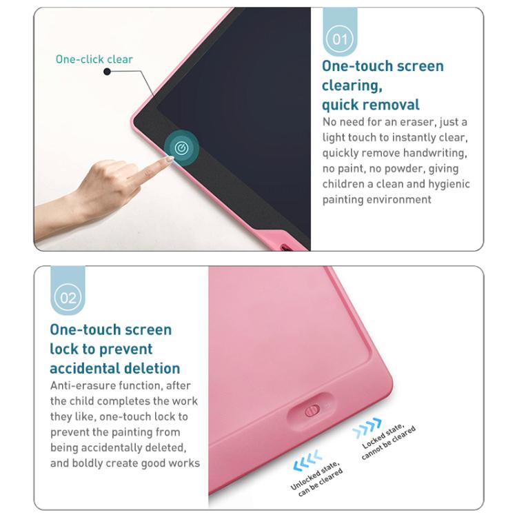 16 inch Rechargeable Children Drawing Board LCD Writing Tablet, Style:Pink / Color Writing -  by buy2fix | Online Shopping UK | buy2fix