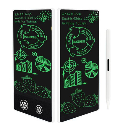 Simple Full Screen LCD Drawing Board Writing Tablet, 6.5+6.0 inch White / Green Writing -  by buy2fix | Online Shopping UK | buy2fix