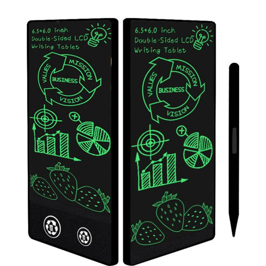 Simple Full Screen LCD Drawing Board Writing Tablet, 6.5+6.0 inch Black / Green Thin Writing -  by buy2fix | Online Shopping UK | buy2fix