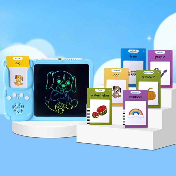 8.5 inch Children Early Education Drawing Board Card English Audiobooks, Style:Blue / 112 Cards -  by buy2fix | Online Shopping UK | buy2fix
