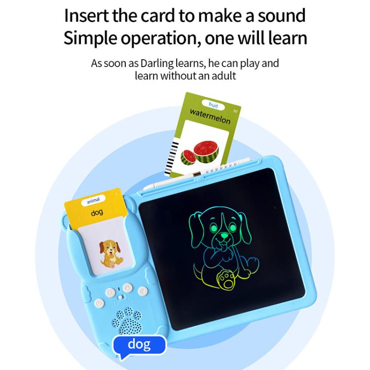 8.5 inch Children Early Education Drawing Board Card English Audiobooks, Style:Blue / 112 Cards -  by buy2fix | Online Shopping UK | buy2fix