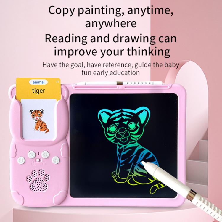8.5 inch Children Early Education Drawing Board Card English Audiobooks, Style:Pink / 112 Cards -  by buy2fix | Online Shopping UK | buy2fix