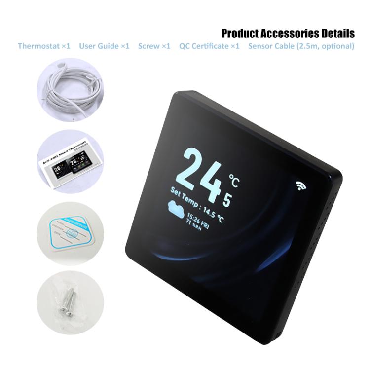 BHT-2005GBLW Electric Heating WiFi 4 inch Screen Smart Thermostat(Black) - Thermostat & Thermometer by buy2fix | Online Shopping UK | buy2fix