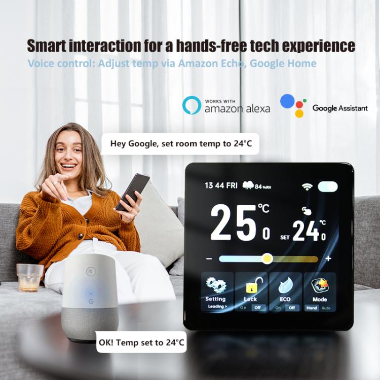 BHT-2005GC Boiler Heating 4 inch Screen Smart Thermostat(White) - Thermostat & Thermometer by buy2fix | Online Shopping UK | buy2fix