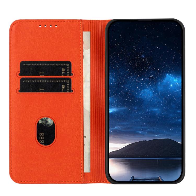 For Google Pixel 10 / Pixel 10 Pro Strong Magnetic Frosted Flip Leather Phone Case(Orange) - Google Cases by buy2fix | Online Shopping UK | buy2fix