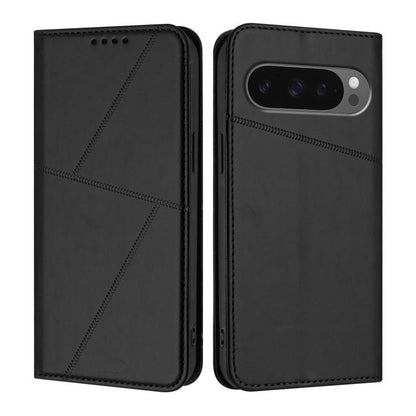 For Google Pixel 10 / Pixel 10 Pro Strong Magnetic Frosted Flip Leather Phone Case(Black) - Google Cases by buy2fix | Online Shopping UK | buy2fix
