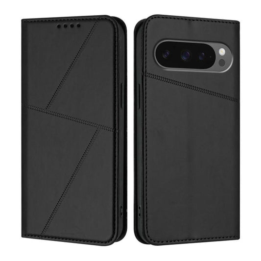 For Google Pixel 10 / Pixel 10 Pro Strong Magnetic Frosted Flip Leather Phone Case(Black) - Google Cases by buy2fix | Online Shopping UK | buy2fix