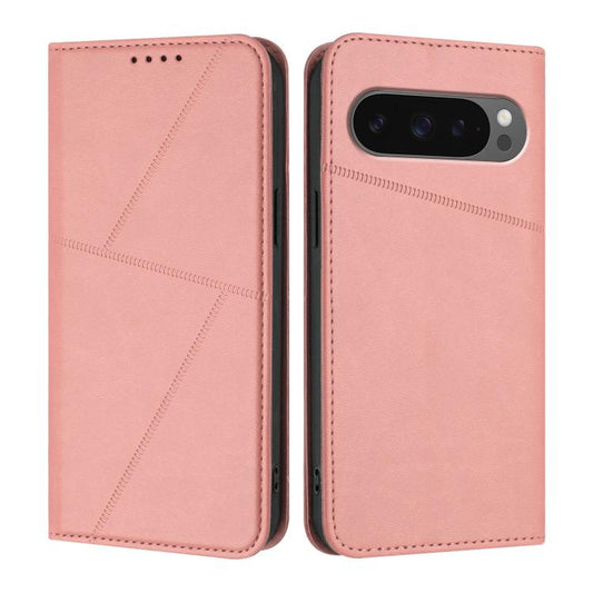 For Google Pixel 10 / Pixel 10 Pro Strong Magnetic Frosted Flip Leather Phone Case(Pink) - Google Cases by buy2fix | Online Shopping UK | buy2fix