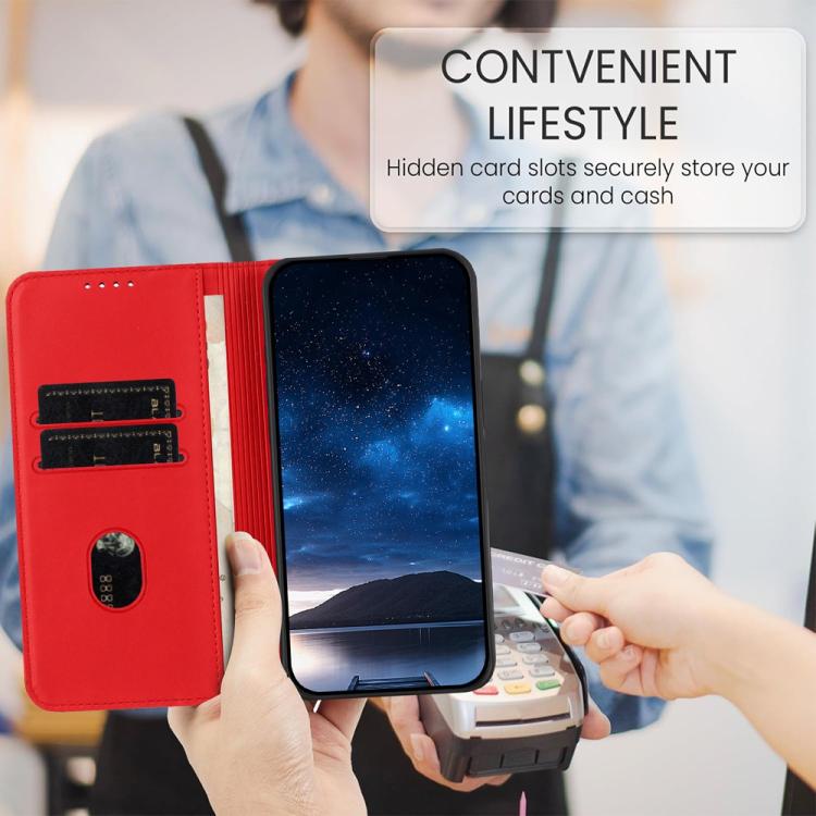 For Google Pixel 10 Pro XL Strong Magnetic Frosted Flip Leather Phone Case(Red) - Google Cases by buy2fix | Online Shopping UK | buy2fix
