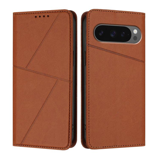 For Google Pixel 10 Pro XL Strong Magnetic Frosted Flip Leather Phone Case(Coffee Color) - Google Cases by buy2fix | Online Shopping UK | buy2fix