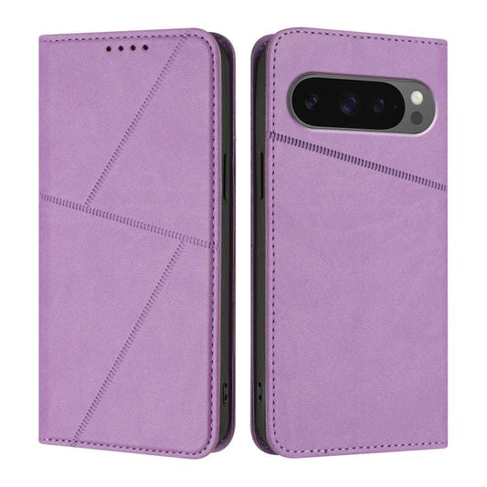 For Google Pixel 10 Pro XL Strong Magnetic Frosted Flip Leather Phone Case(Light Purple) - Google Cases by buy2fix | Online Shopping UK | buy2fix