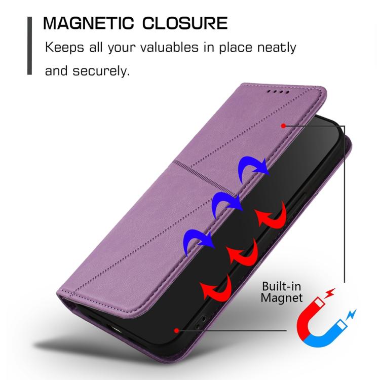 For Google Pixel 10 Pro XL Strong Magnetic Frosted Flip Leather Phone Case(Light Purple) - Google Cases by buy2fix | Online Shopping UK | buy2fix