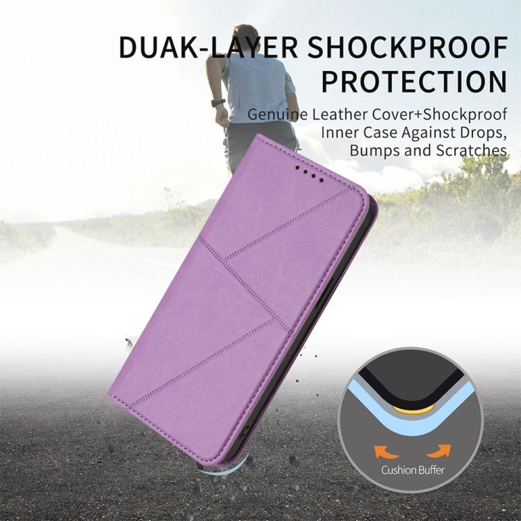 For Google Pixel 10 Pro XL Strong Magnetic Frosted Flip Leather Phone Case(Light Purple) - Google Cases by buy2fix | Online Shopping UK | buy2fix