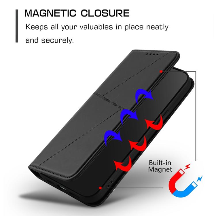 For Google Pixel 10 Pro XL Strong Magnetic Frosted Flip Leather Phone Case(Black) - Google Cases by buy2fix | Online Shopping UK | buy2fix