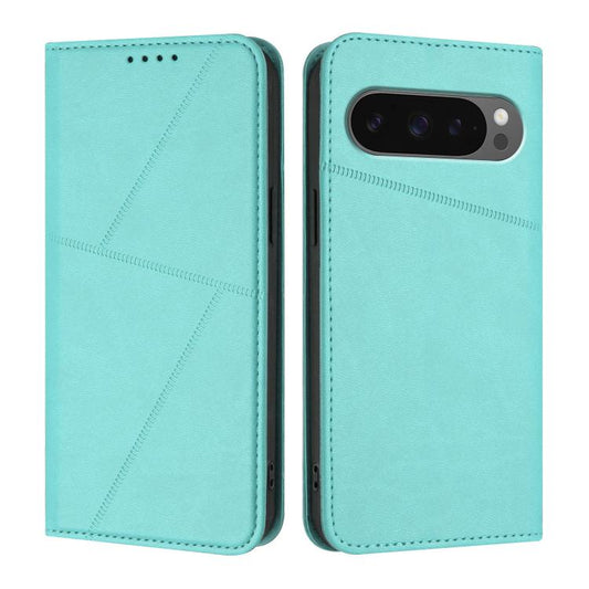 For Google Pixel 10 Pro XL Strong Magnetic Frosted Flip Leather Phone Case(Light Blue) - Google Cases by buy2fix | Online Shopping UK | buy2fix