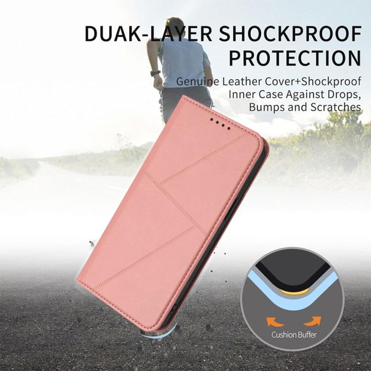 For Google Pixel 10 Pro XL Strong Magnetic Frosted Flip Leather Phone Case(Pink) - Google Cases by buy2fix | Online Shopping UK | buy2fix