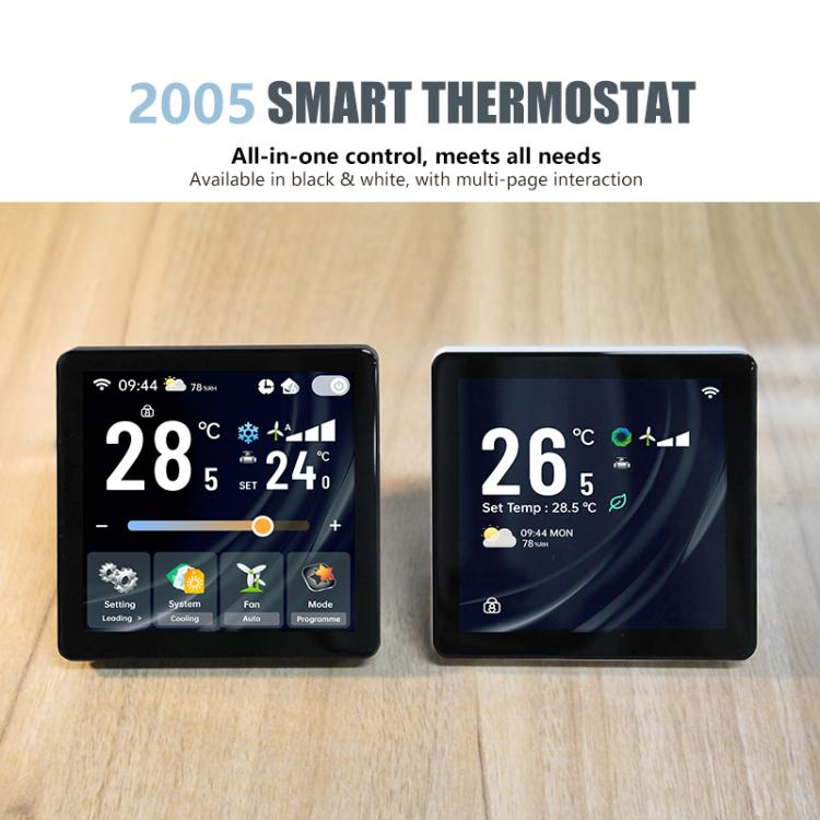 BAC-2005AL Two Channel 4 inch Screen Smart Room Thermostat(White) - Thermostat & Thermometer by buy2fix | Online Shopping UK | buy2fix