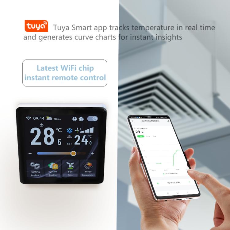 BAC-2005ALW Two Channel WiFi 4 inch Screen Smart Room Thermostat(Black) - Thermostat & Thermometer by buy2fix | Online Shopping UK | buy2fix
