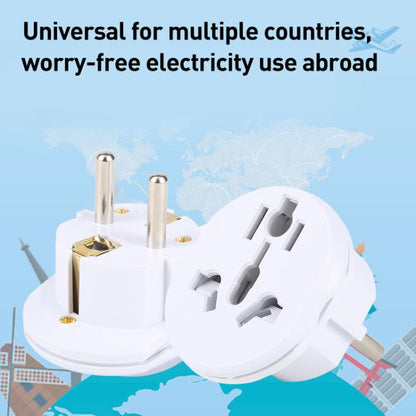 WN-18 German EU Plug Global Travel Adapter Socket(White) - Plug Adaptor by buy2fix | Online Shopping UK | buy2fix