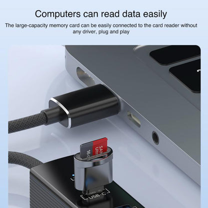 USB / 8 Pin to Type-C RJ45 USB-A HUB Expand Converter(Black) - HUB with Lan adapter by buy2fix | Online Shopping UK | buy2fix