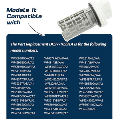 Washing Machine Drain Pump Filter For Samsung DC97-16991B(White Grey) - Washing Machine Parts by buy2fix | Online Shopping UK | buy2fix