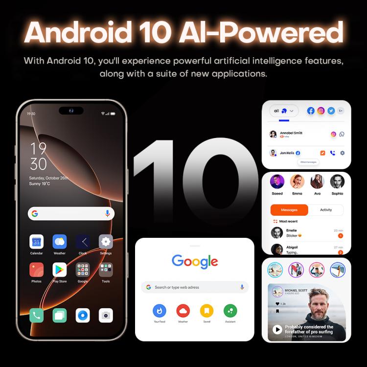 I16 Pro Max / PDQ6, 4GB+64GB, 6.58 inch Android 10 MTK6739 Quad Core, Network: 4G, Dual SIM, Plug:EU Plug(Gold) -  by buy2fix | Online Shopping UK | buy2fix