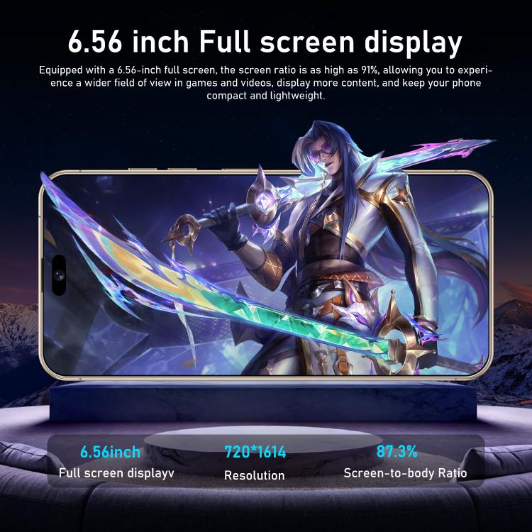 I16 Pro Max / RAi3, 3GB+64GB, 6.56 inch Android 10 MTK6739 Quad Core, Network: 4G, Dual SIM, Plug:US Plug(Black) -  by buy2fix | Online Shopping UK | buy2fix