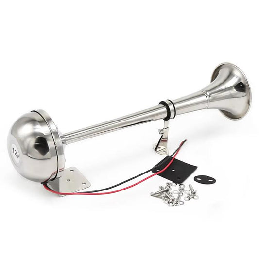 12V 125dB Car / Truck / Boat Stainless Steel Electric Horn with Mounting Bracket(Silver) - Security Alarm System by buy2fix | Online Shopping UK | buy2fix