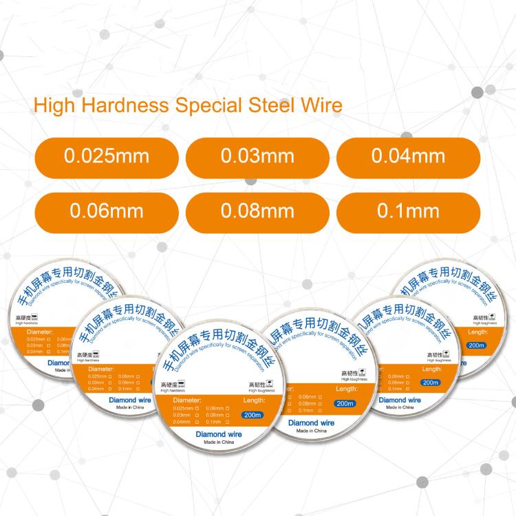 200m Screen Separation Specifically Diamond Cutting Wire, Diameter:0.1mm - Others by buy2fix | Online Shopping UK | buy2fix