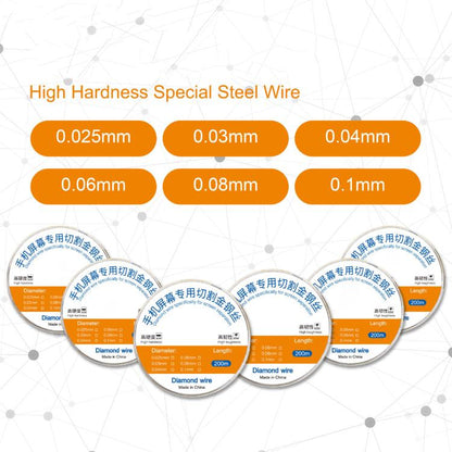 200m Screen Separation Specifically Diamond Cutting Wire, Diameter:0.03mm - Others by buy2fix | Online Shopping UK | buy2fix