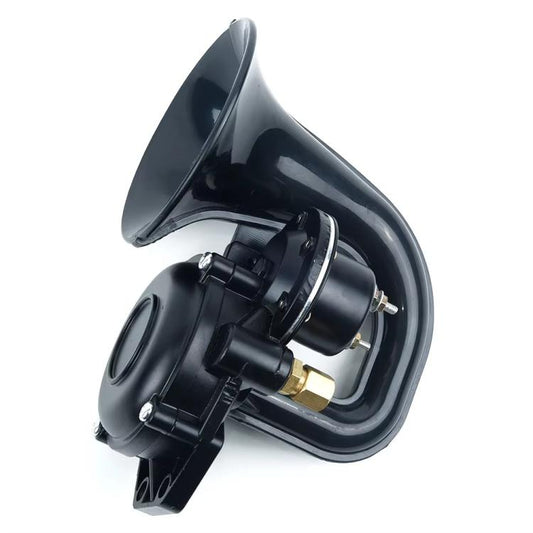 12/24V Car 300dB Electric Snail Air Horn For Scania / Volvo(Black) - Security Alarm System by buy2fix | Online Shopping UK | buy2fix