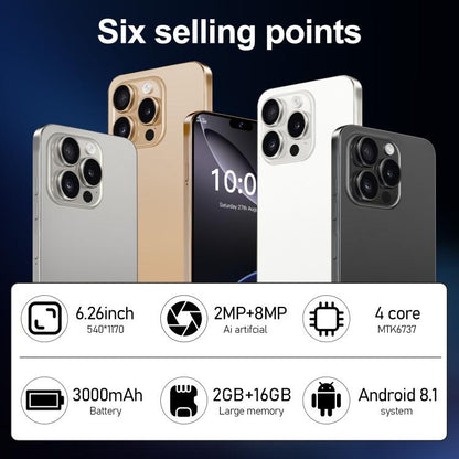 I16 Pro Max / ZPT93, 2GB+16GB, 6.26 inch Android 8.1 MTK6737 Quad Core, Network: 4G, Dual SIM, Plug:US Plug(Gold) -  by buy2fix | Online Shopping UK | buy2fix