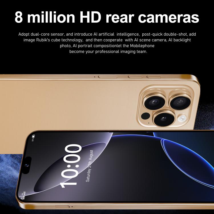 I16 Pro Max / ZPT93, 2GB+16GB, 6.26 inch Android 8.1 MTK6737 Quad Core, Network: 4G, Dual SIM, Plug:US Plug(Gold) -  by buy2fix | Online Shopping UK | buy2fix