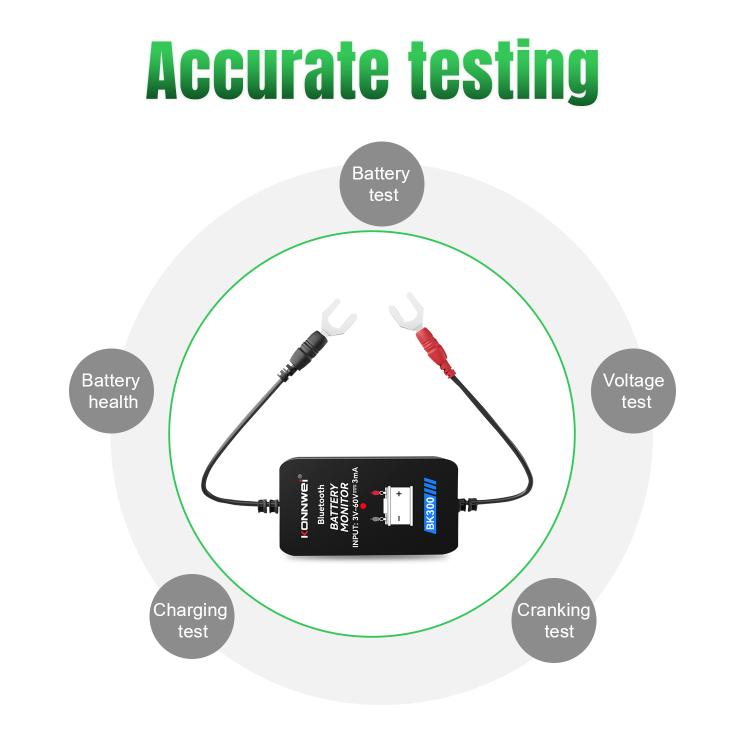 KONNWEI BK300 6V / 12V / 24V Car Bluetooth 5.0 Battery Monitor Diagnostic Tool(Black) - Code Readers & Scan Tools by KONNWEI | Online Shopping UK | buy2fix