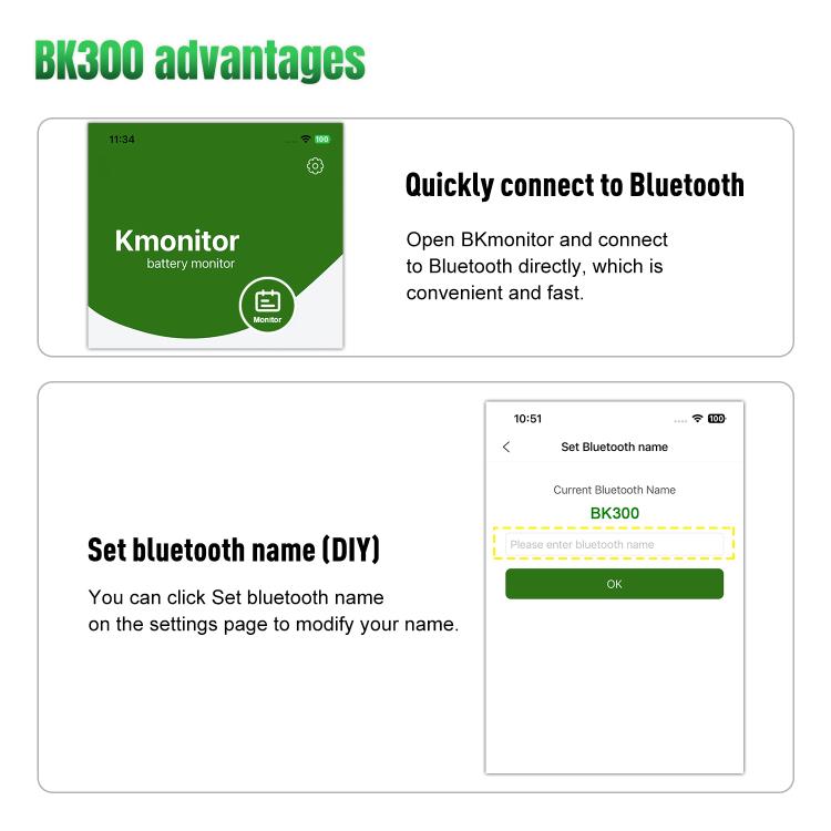 KONNWEI BK300 6V / 12V / 24V Car Bluetooth 5.0 Battery Monitor Diagnostic Tool(Black) - Code Readers & Scan Tools by KONNWEI | Online Shopping UK | buy2fix