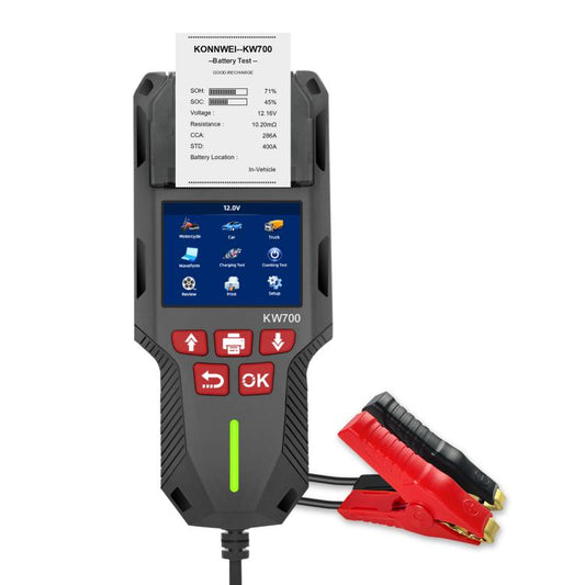 KONNWEI KW700 12V / 24V 2.8 inch Color Screen Car Battery Tester with Printer(Black) - Code Readers & Scan Tools by KONNWEI | Online Shopping UK | buy2fix