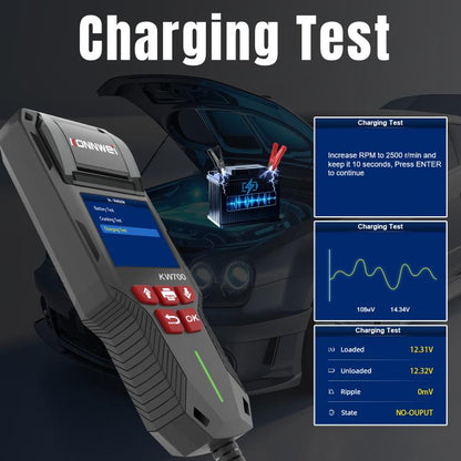 KONNWEI KW700 12V / 24V 2.8 inch Color Screen Car Battery Tester with Printer(Black) - Code Readers & Scan Tools by KONNWEI | Online Shopping UK | buy2fix