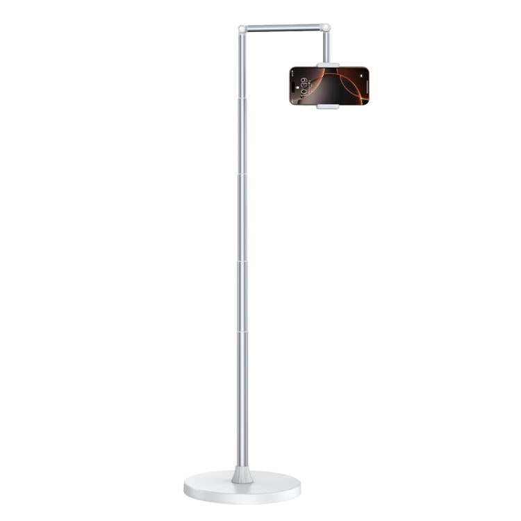 X9 Infinitely Adjustable Floor Stand Two Shaft Phone Live Broadcast Bracket, Height: 63-153cm(White) - Lazy Bracket by buy2fix | Online Shopping UK | buy2fix