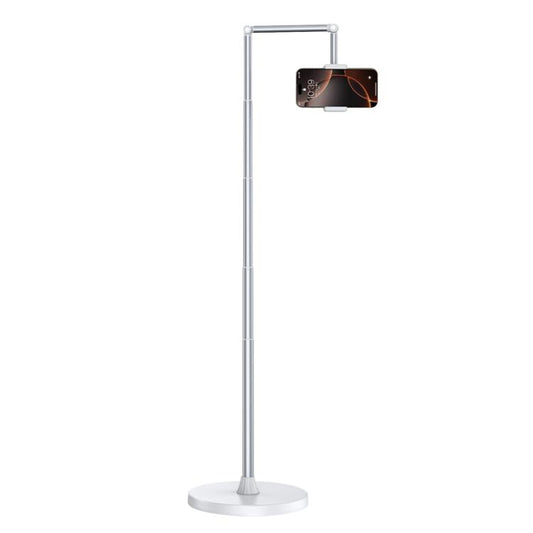 X9 Infinitely Adjustable Floor Stand Two Shaft Phone Live Broadcast Bracket, Height: 63-153cm(White) - Lazy Bracket by buy2fix | Online Shopping UK | buy2fix